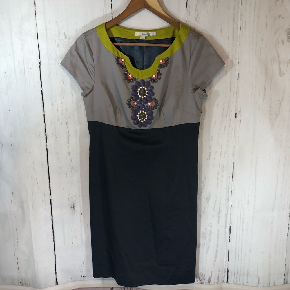Boden Jeweled Collar Dress Size 10